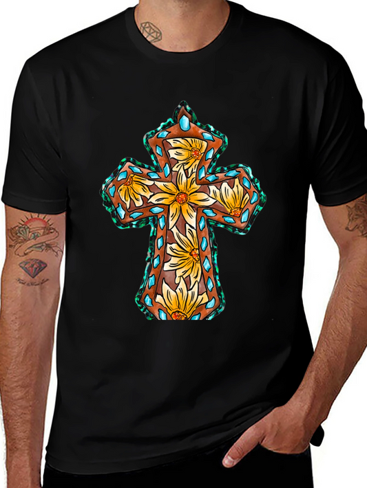 Floral Cross Graphic Tee
