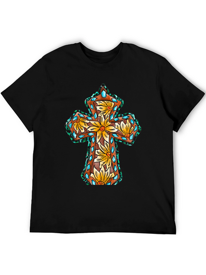 Floral Cross Graphic Tee
