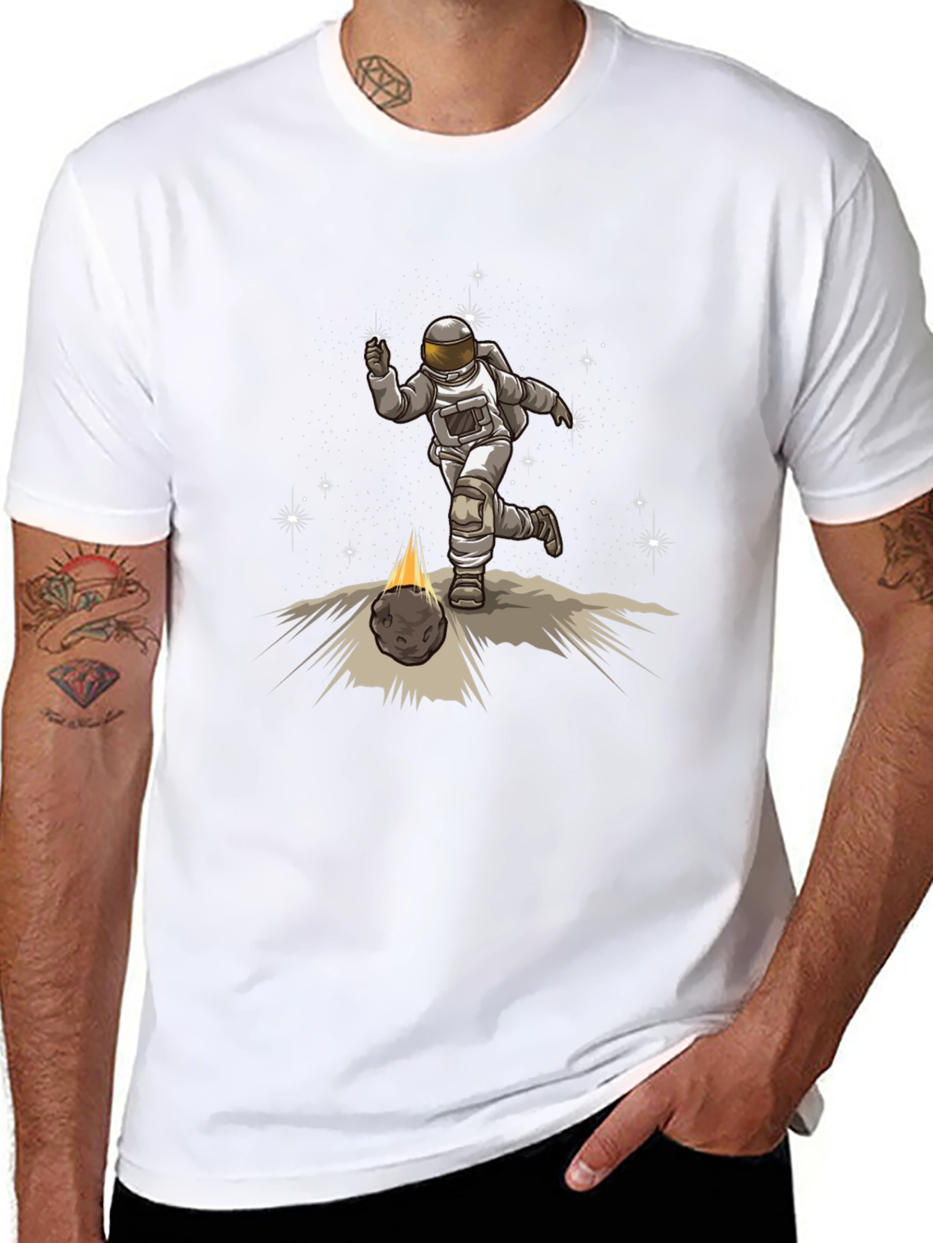 Astronaut Kicking Meteor T-Shirt