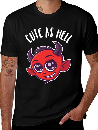Cute as Hell T-Shirt - Devil Cartoon Graphic Tee