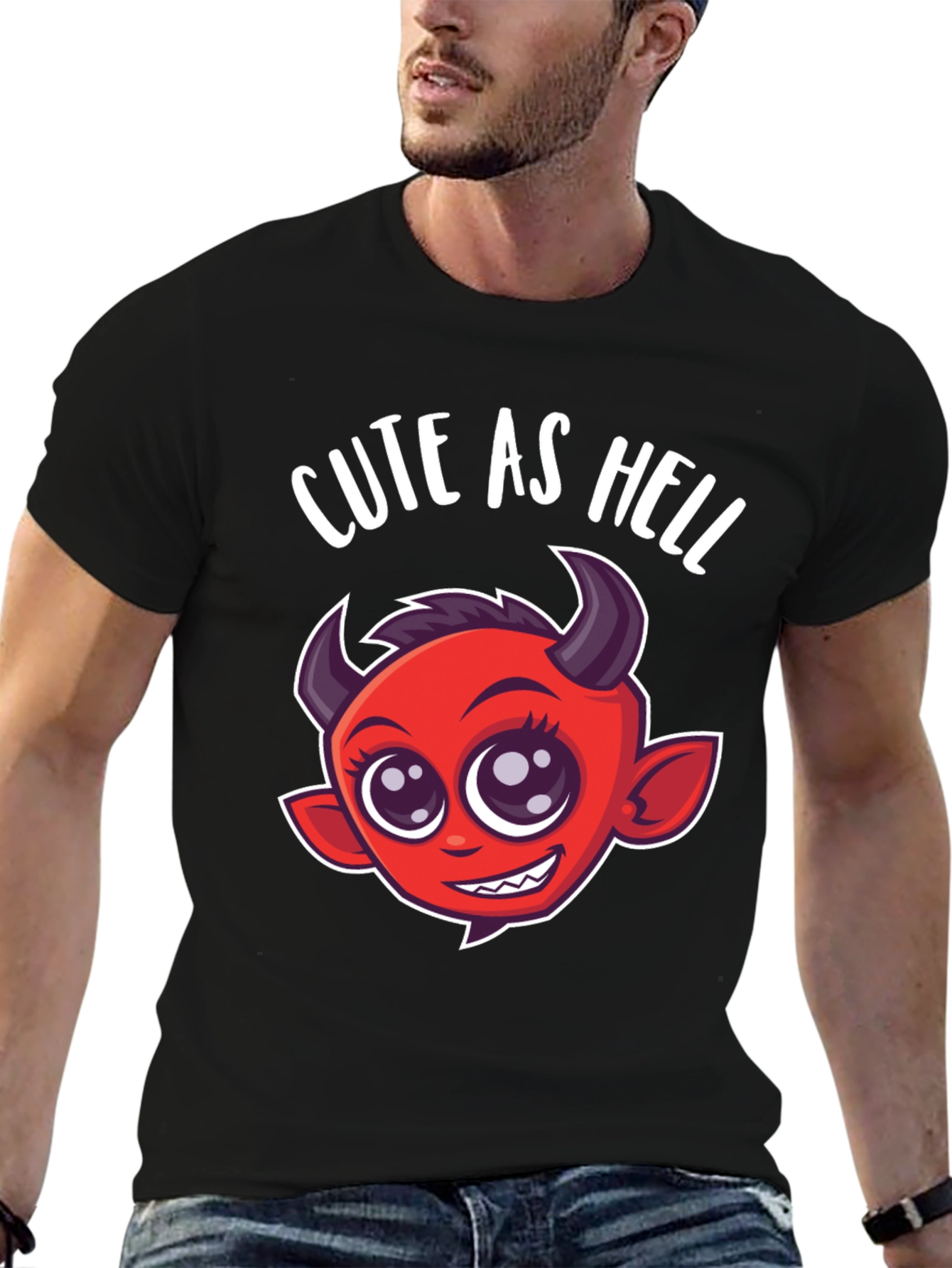 Cute as Hell T-Shirt - Devil Cartoon Graphic Tee