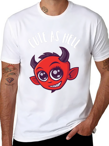 Cute as Hell T-Shirt - Devil Cartoon Graphic Tee
