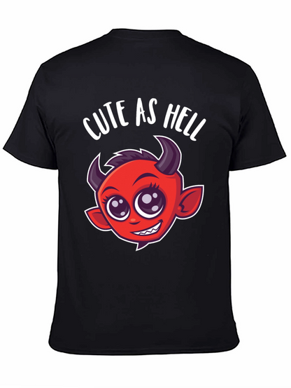 Cute as Hell T-Shirt - Devil Cartoon Graphic Tee