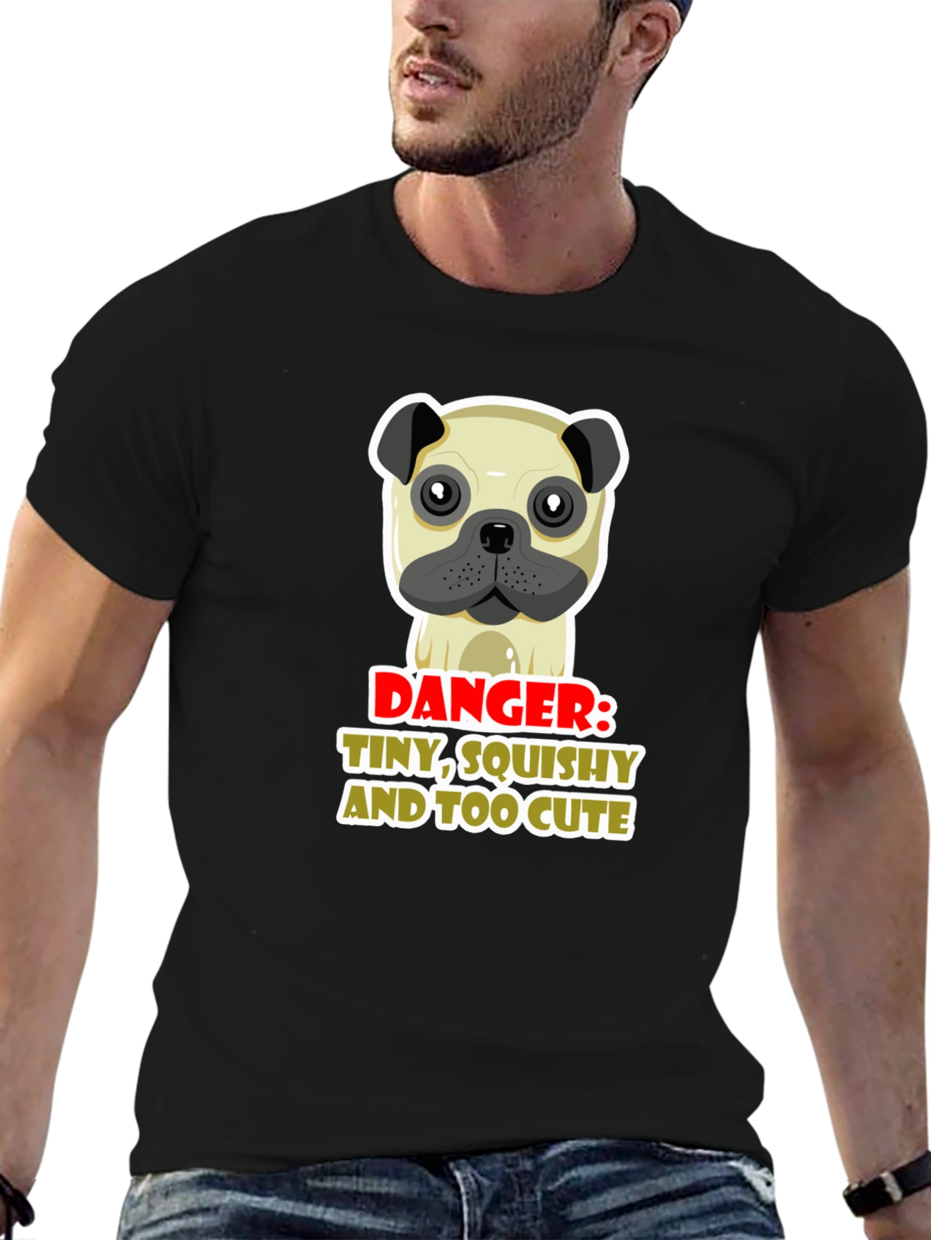 Danger: Tiny Squishy Too Cute Pug Graphic Tee