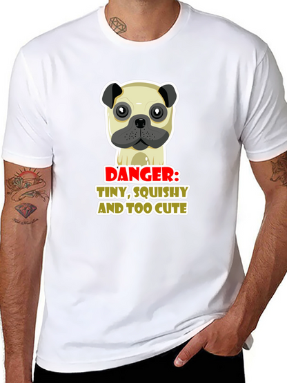 Danger: Tiny Squishy Too Cute Pug Graphic Tee