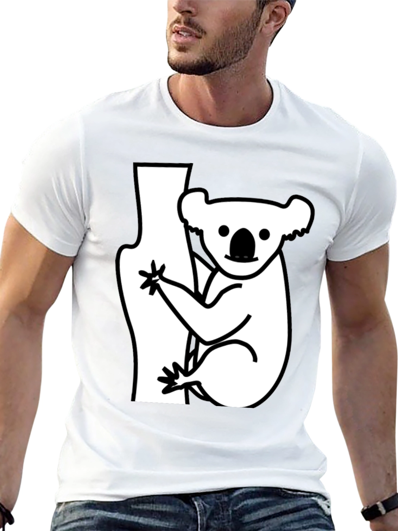 Koala Bear Graphic T-Shirt - Black