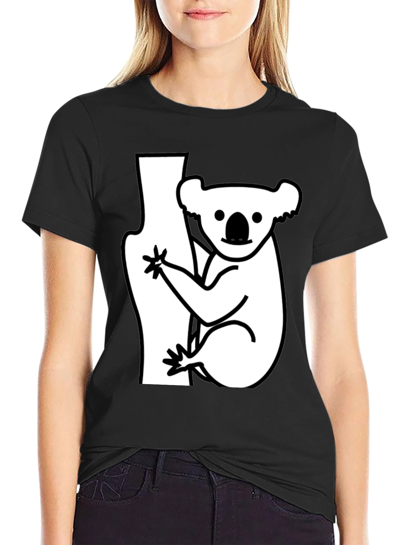 Koala Bear Graphic T-Shirt - Black