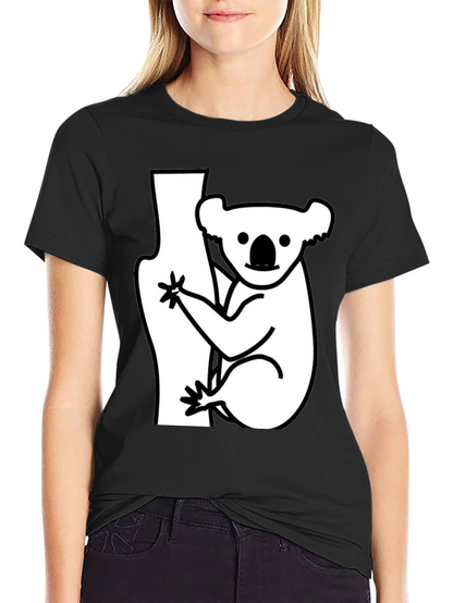 Koala Bear Graphic T-Shirt - Black