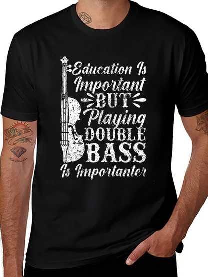 Education vs. Double Bass Graphic T-Shirt