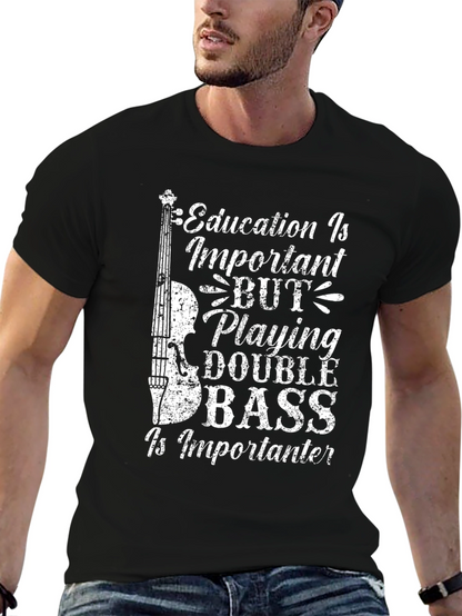 Education vs. Double Bass Graphic T-Shirt