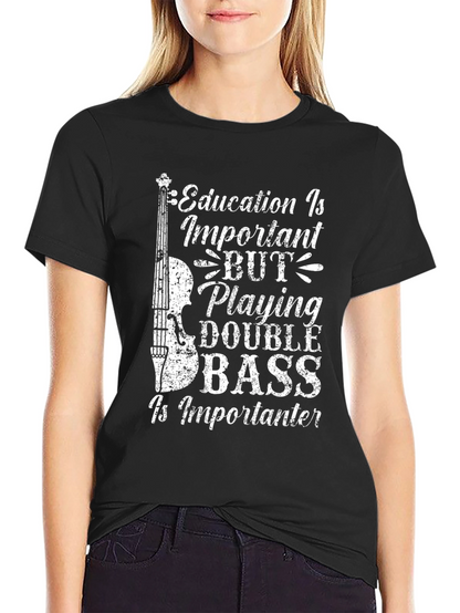 Education vs. Double Bass Graphic T-Shirt