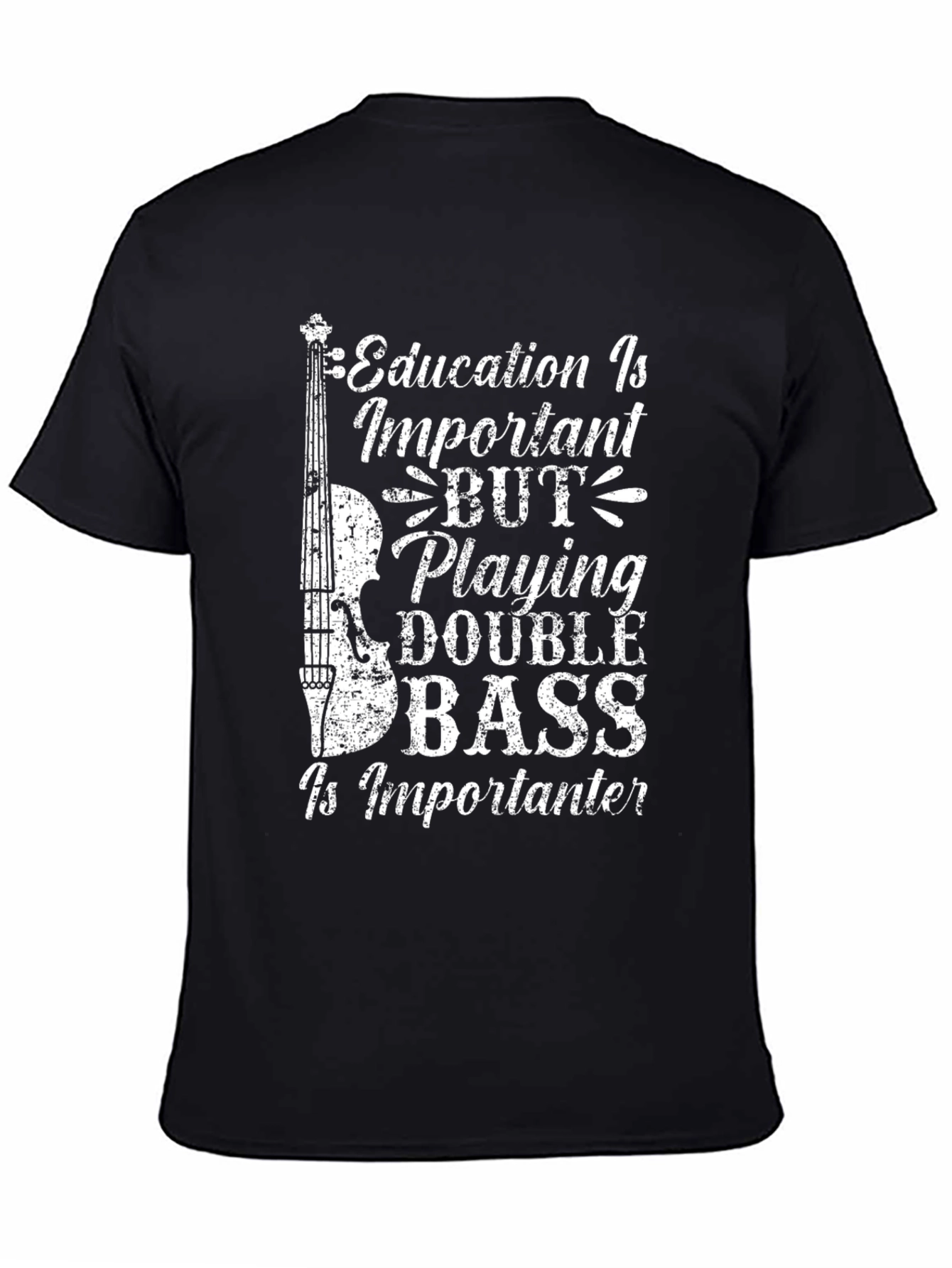 Education vs. Double Bass Graphic T-Shirt