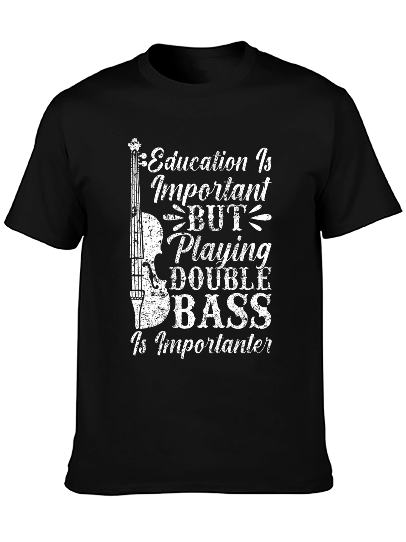 Education vs. Double Bass Graphic T-Shirt