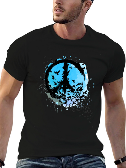 Peace Sign Bird Silhouette Graphic Tee