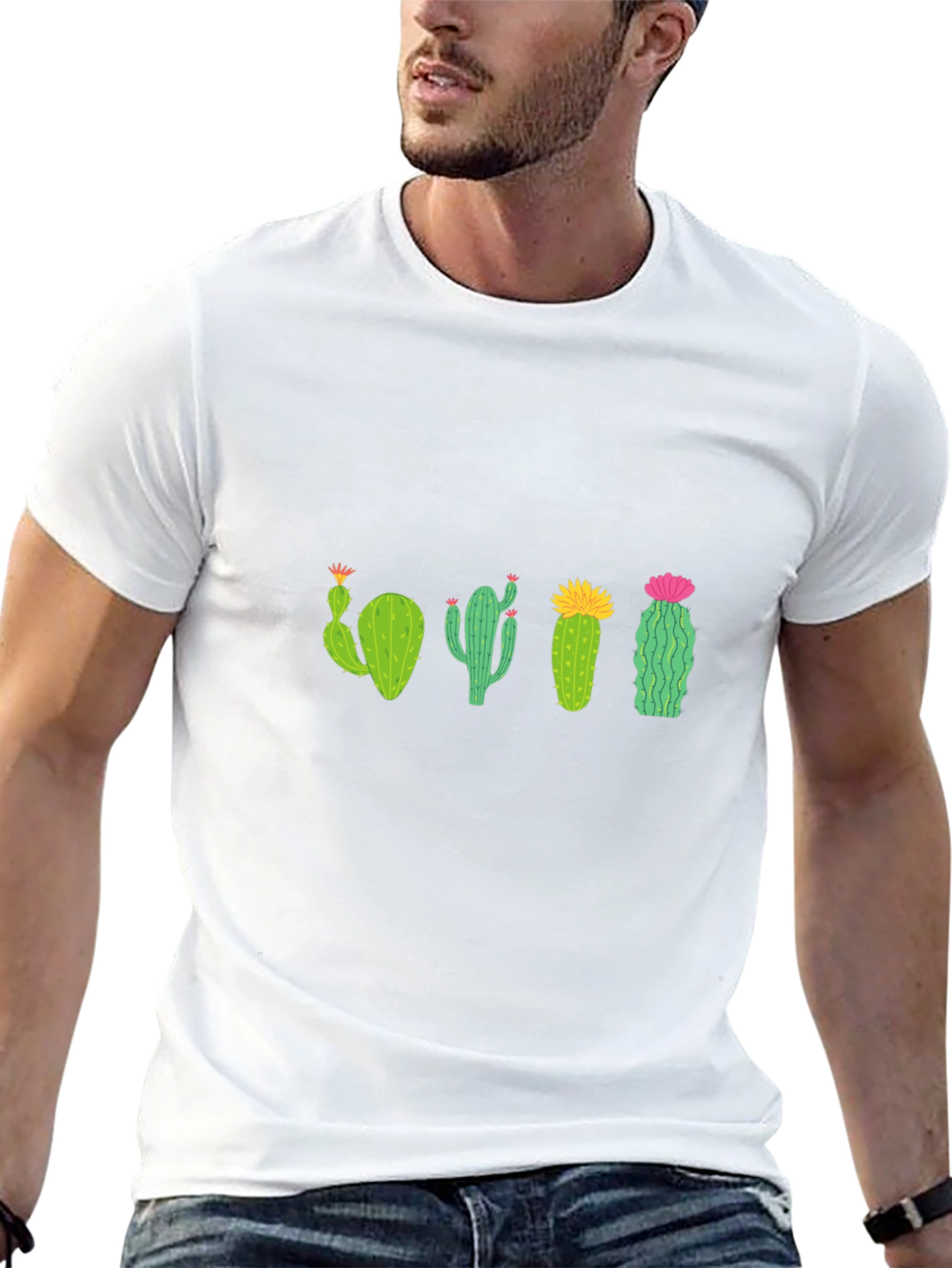 Cactus Crew Neck T-Shirt - Black