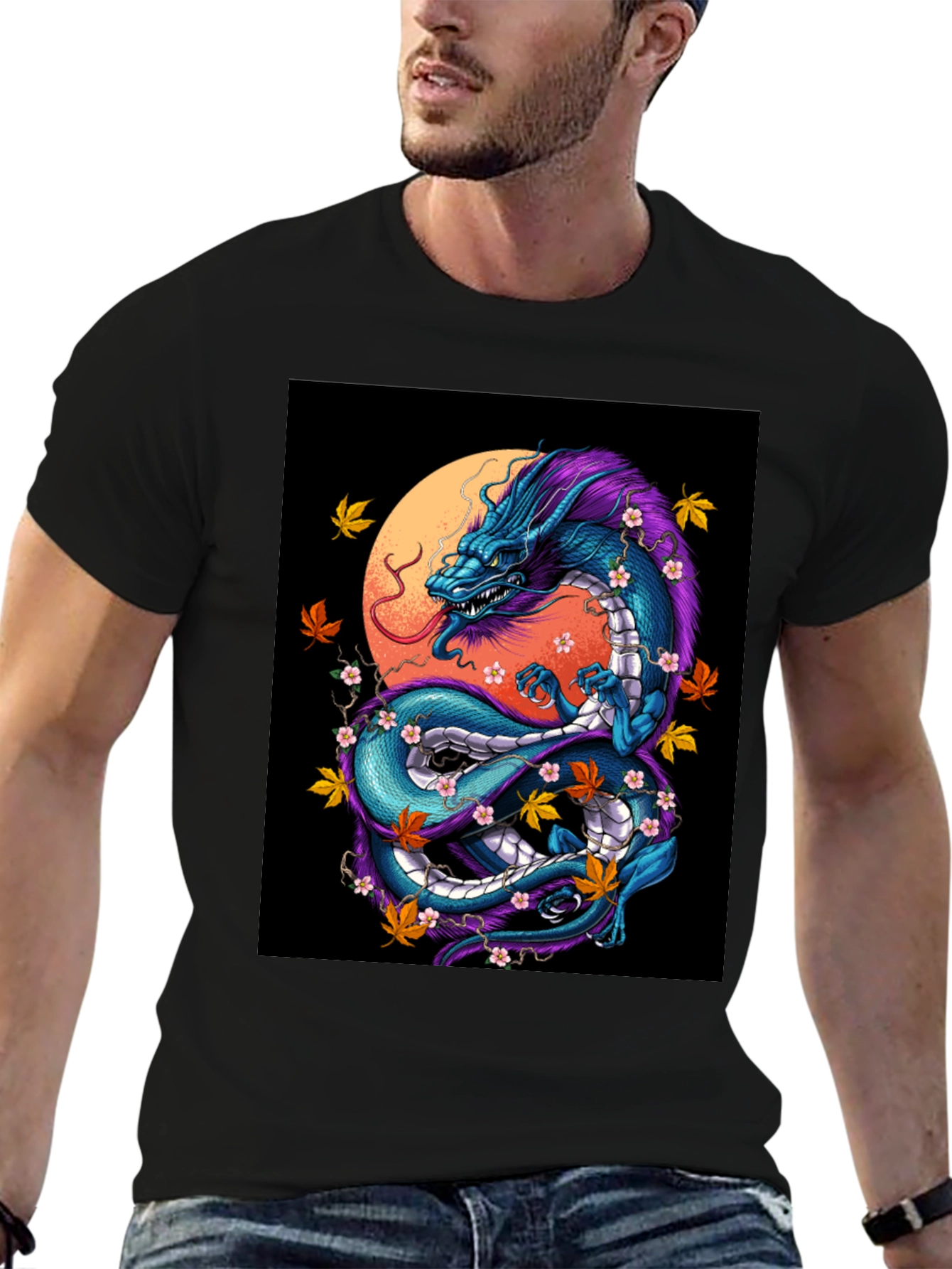 Dragon Graphic Tee - Mens Black T-Shirt