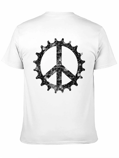 Peace Sign Bicycle Sprocket Graphic Tee