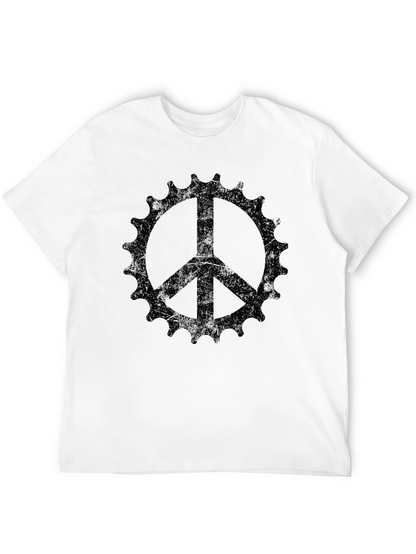 Peace Sign Bicycle Sprocket Graphic Tee