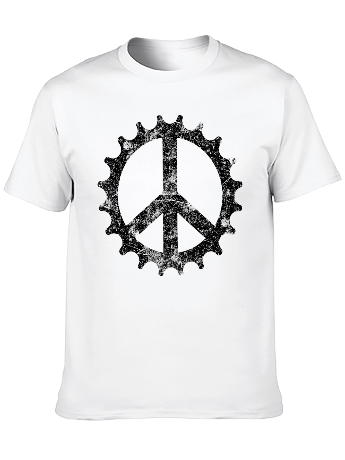 Peace Sign Bicycle Sprocket Graphic Tee