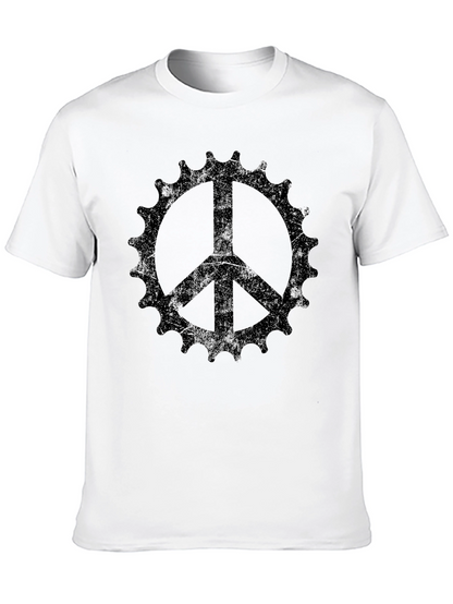 Peace Sign Bicycle Sprocket Graphic Tee