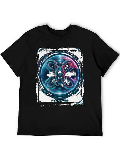CANCER Abstract Graphic Black T-Shirt