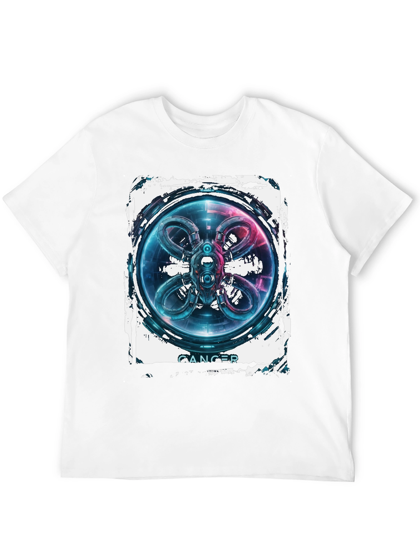 CANCER Abstract Graphic Black T-Shirt