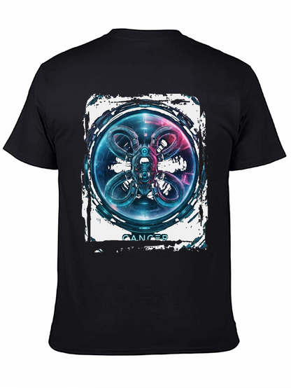 CANCER Abstract Graphic Black T-Shirt