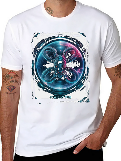 CANCER Abstract Graphic Black T-Shirt