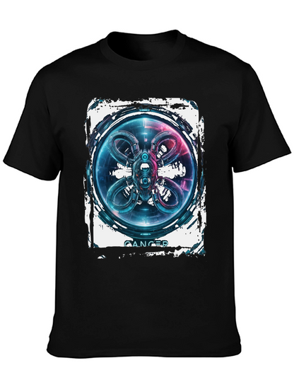 CANCER Abstract Graphic Black T-Shirt