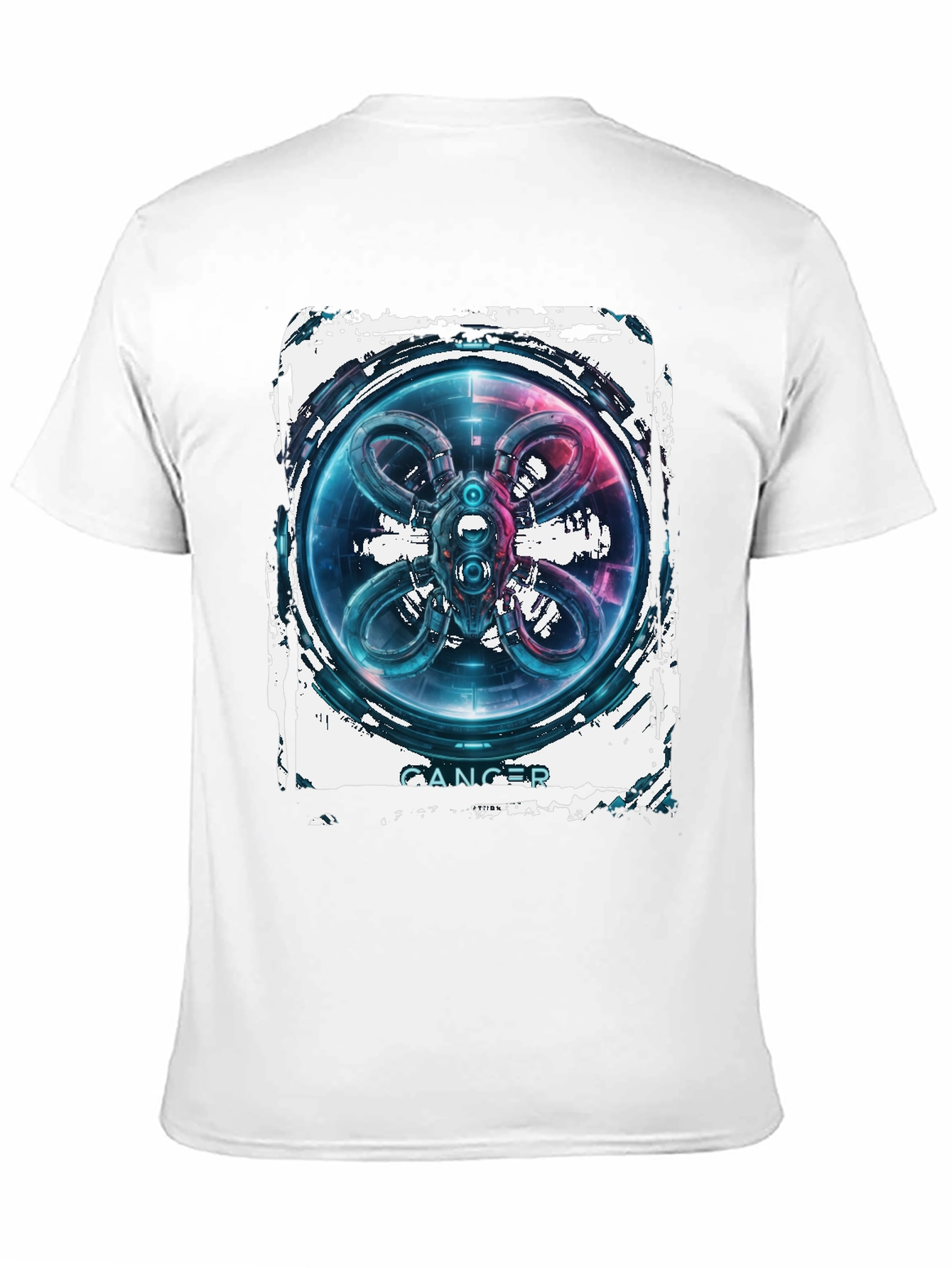 CANCER Abstract Graphic Black T-Shirt