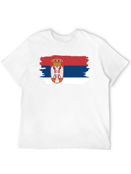 Serbian Flag T-Shirt - Black Crew Neck Tee