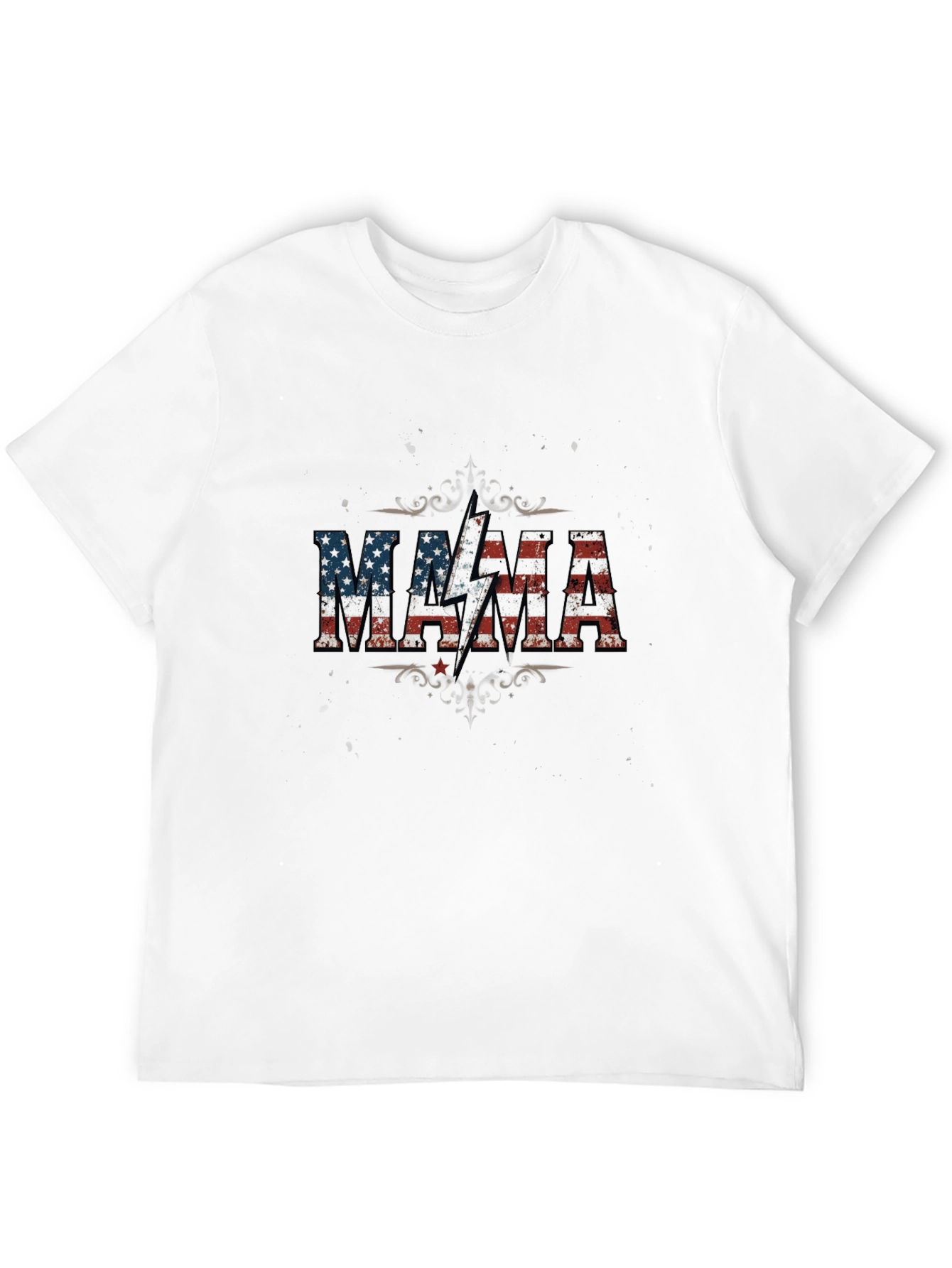 MAMA American Flag Lightning Bolt Graphic T-Shirt