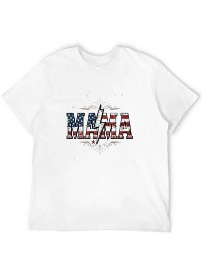 MAMA American Flag Lightning Bolt Graphic T-Shirt