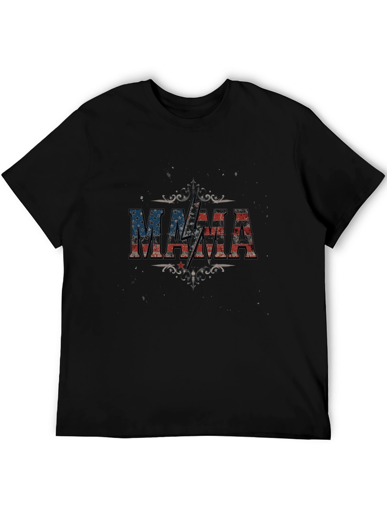 MAMA American Flag Lightning Bolt Graphic T-Shirt