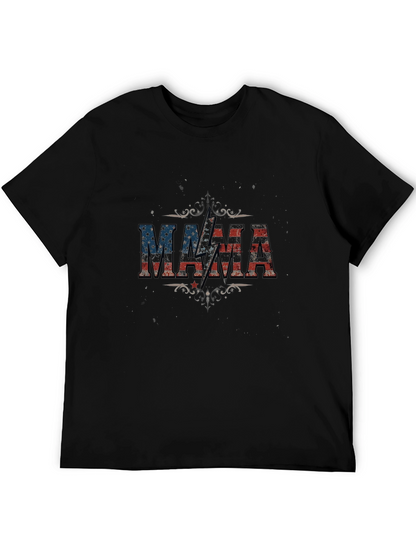 MAMA American Flag Lightning Bolt Graphic T-Shirt