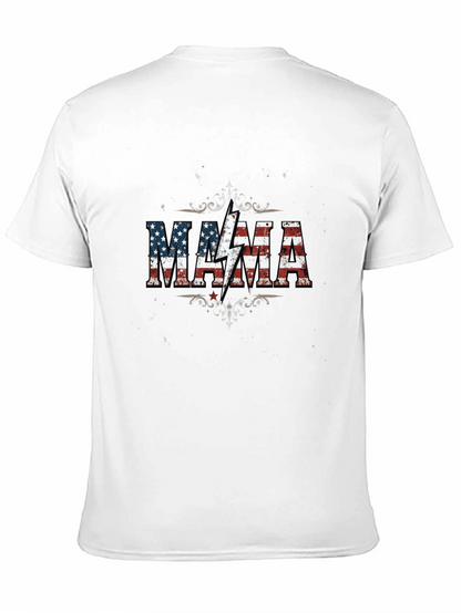 MAMA American Flag Lightning Bolt Graphic T-Shirt