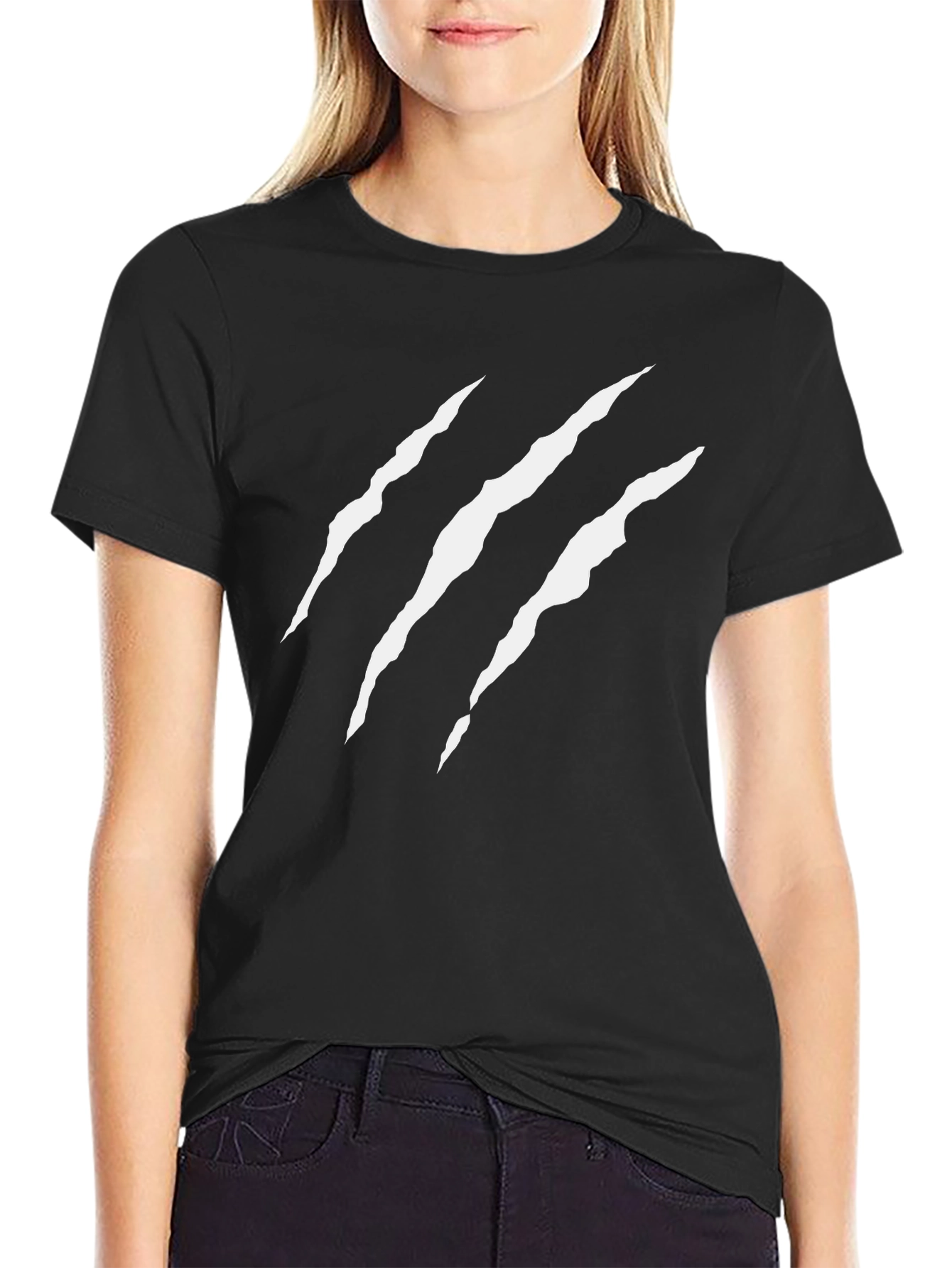 Claw Mark Graphic Black T-Shirt