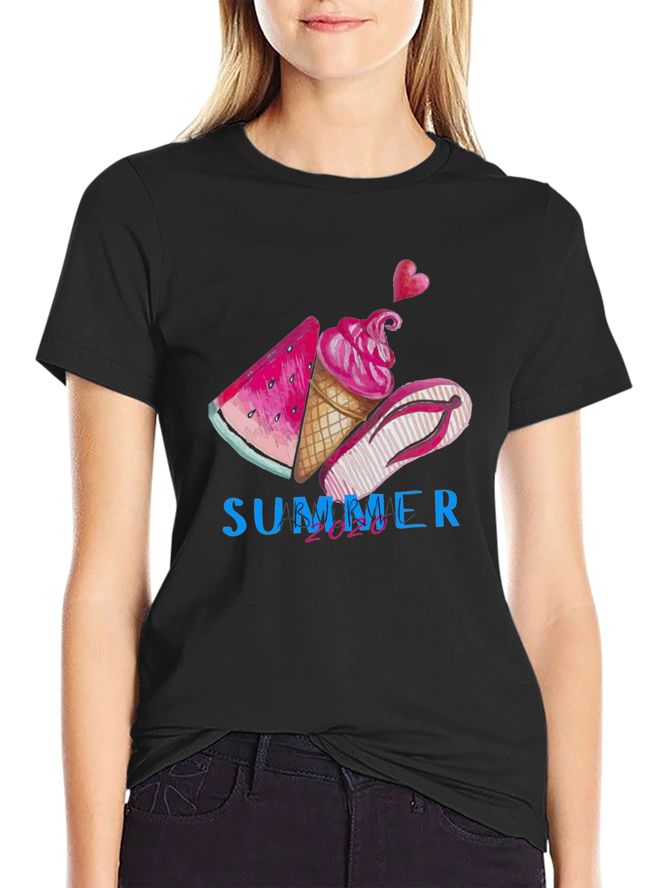 Summer Vibes Graphic Tee - Black