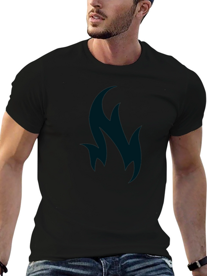 Stylish Black T-Shirt with Flame Design