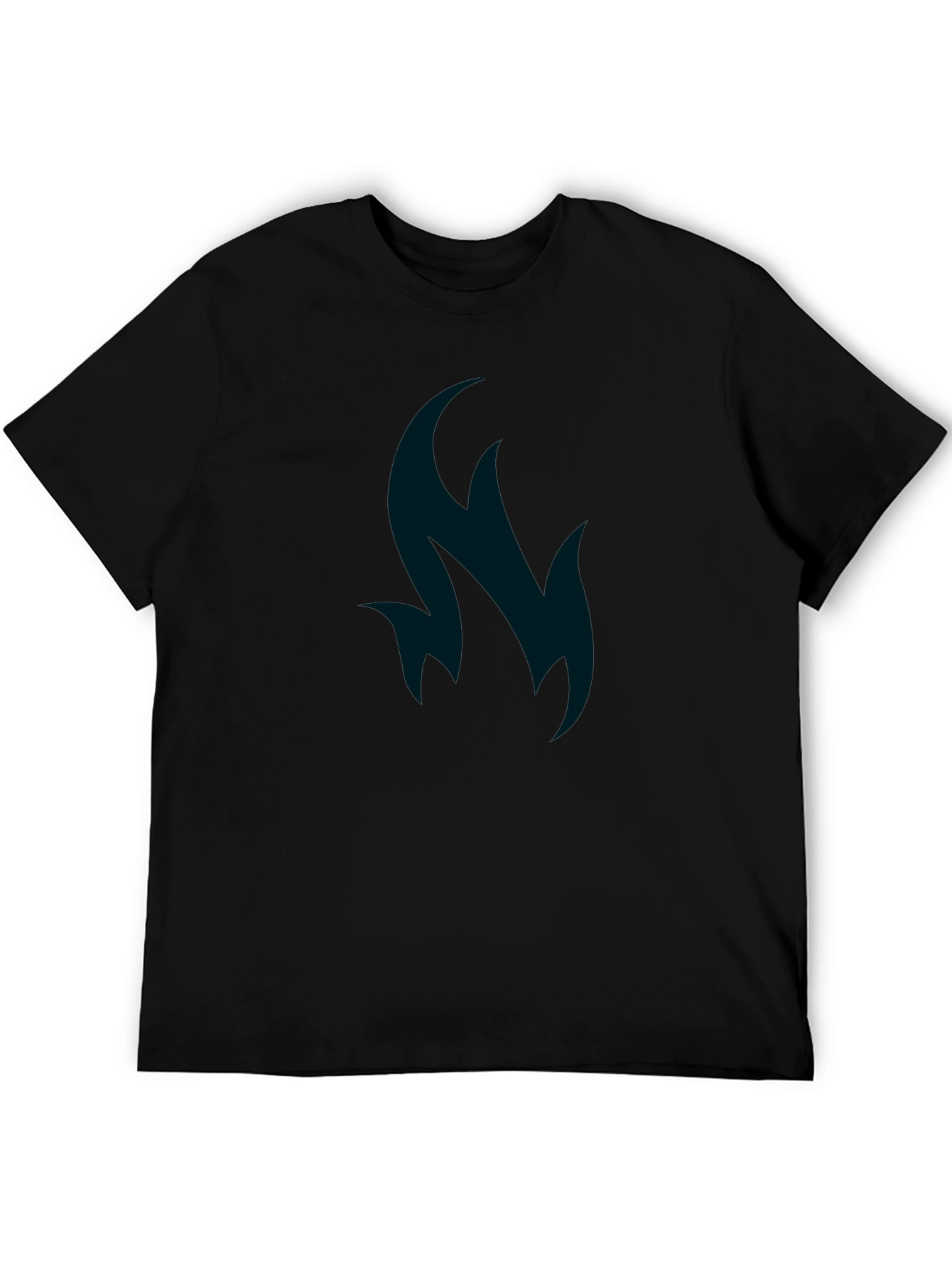 Stylish Black T-Shirt with Flame Design