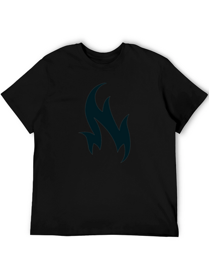 Stylish Black T-Shirt with Flame Design