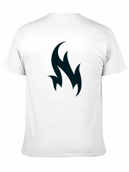 Stylish Black T-Shirt with Flame Design