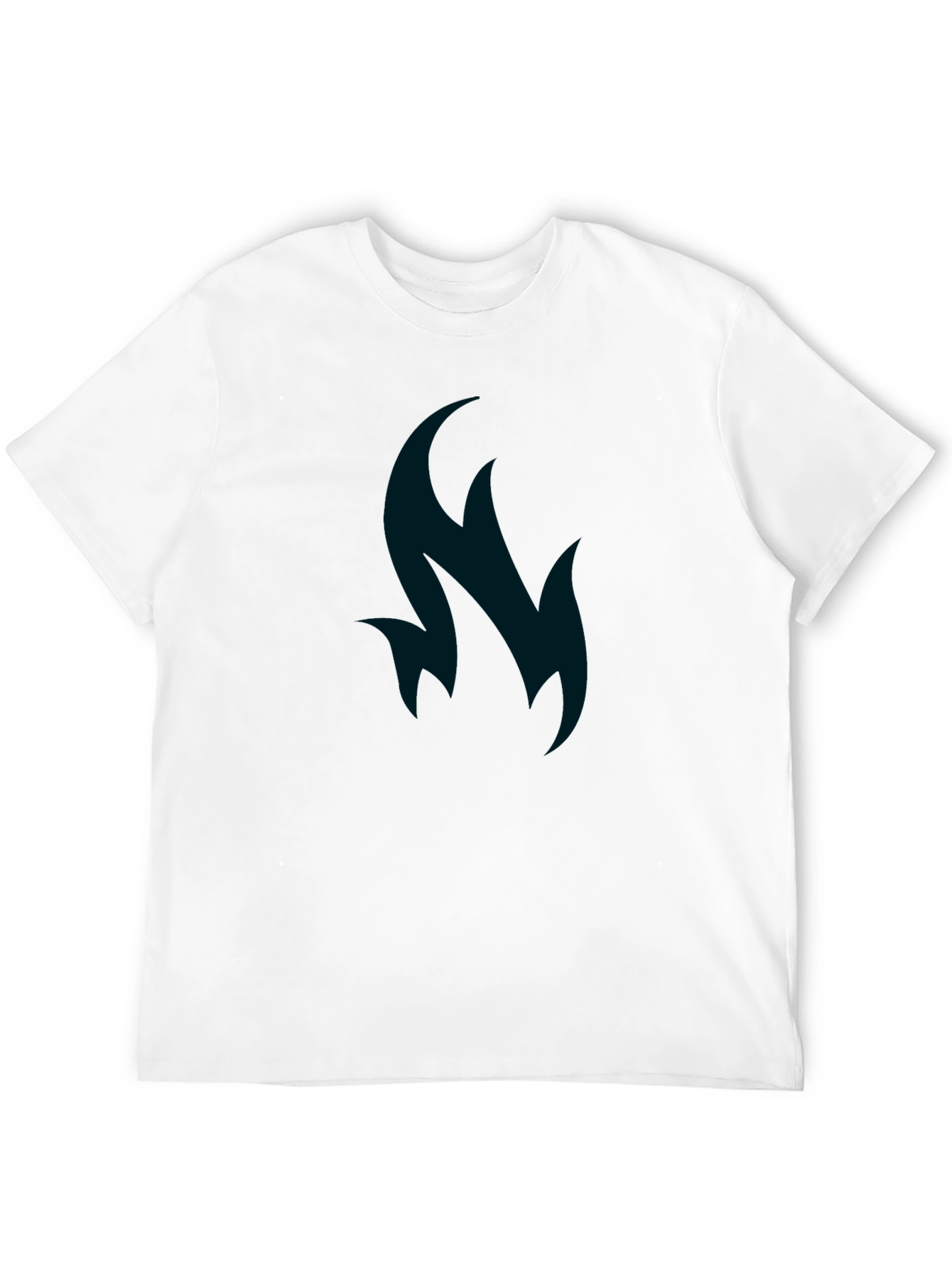Stylish Black T-Shirt with Flame Design