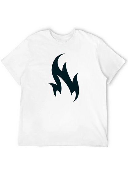 Stylish Black T-Shirt with Flame Design