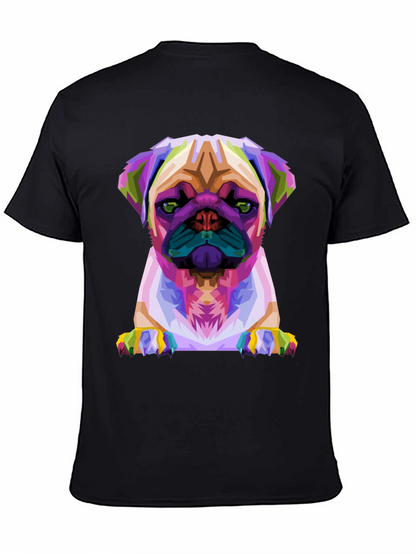 Abstract Pug Graphic Tee - Black