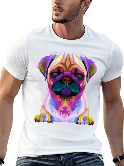 Abstract Pug Graphic Tee - Black