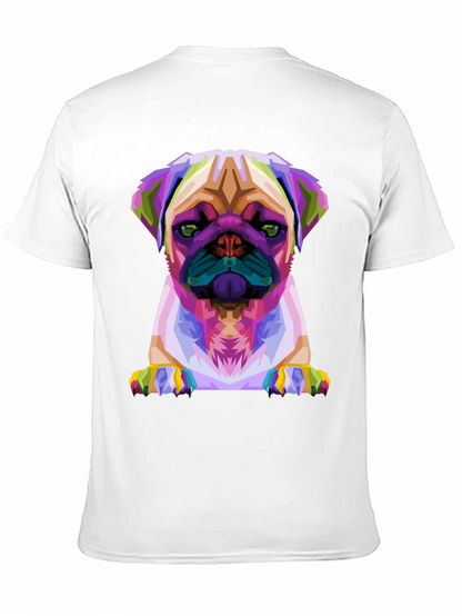 Abstract Pug Graphic Tee - Black