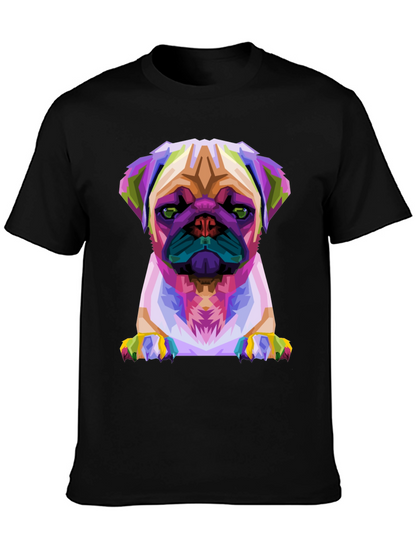 Abstract Pug Graphic Tee - Black