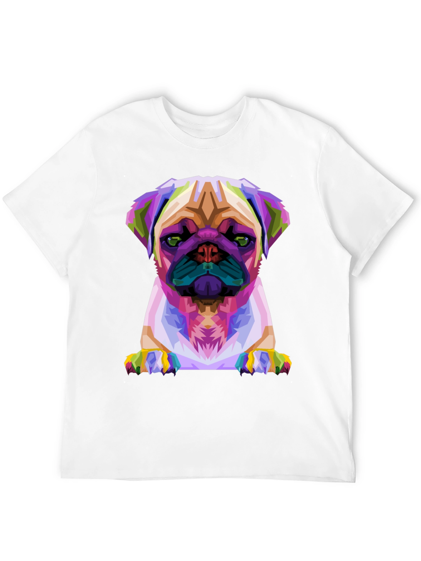 Abstract Pug Graphic Tee - Black