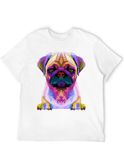 Abstract Pug Graphic Tee - Black
